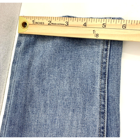 NY & C Slim Slouch Jeans Womens Size 8 Rhinestone Patch Destroyed Denim Straight - Picture 11 of 11